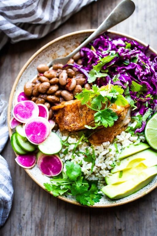 Baja Fish Taco Rice Bowl