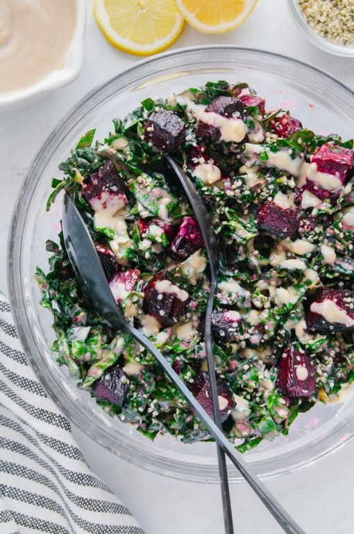 Beet and Quinoa Salad with Lemon-Tahini Dressing
