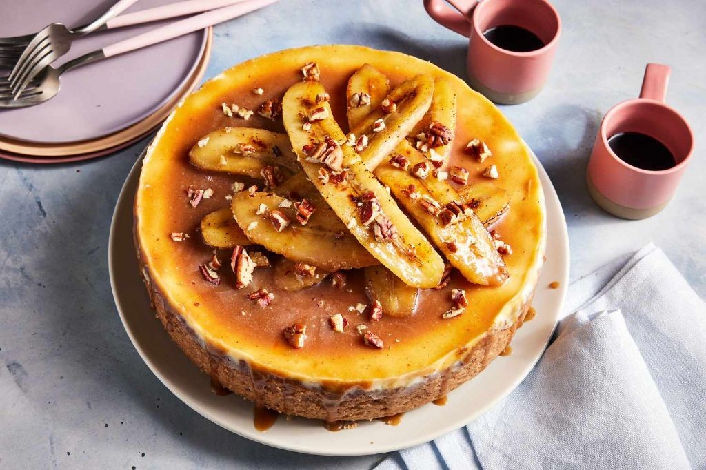 Caramelized Banana Cheesecake with Pecan Crust