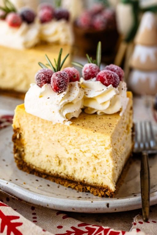 Eggnog Cheesecake with Nutmeg Whipped Cream