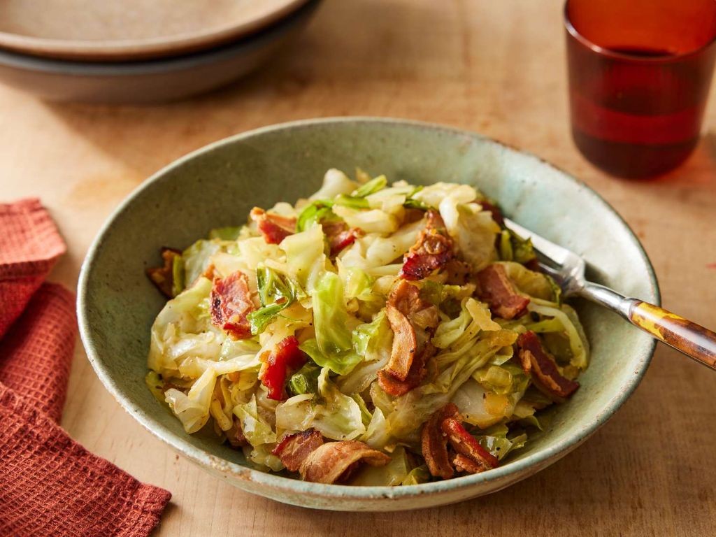 Garlic Butter Jamaican Cabbage with Crispy Bacon