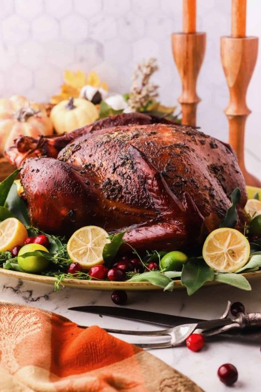 Green Egg Smoked Turkey with Herb Butter