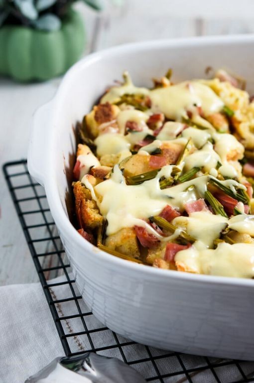 Ham and Asparagus Casserole with Hollandaise