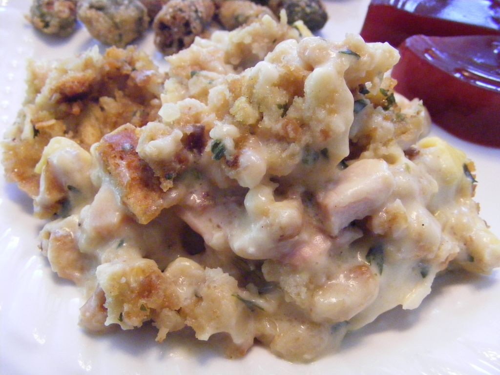 Ham and Stuffing Casserole with Gravy