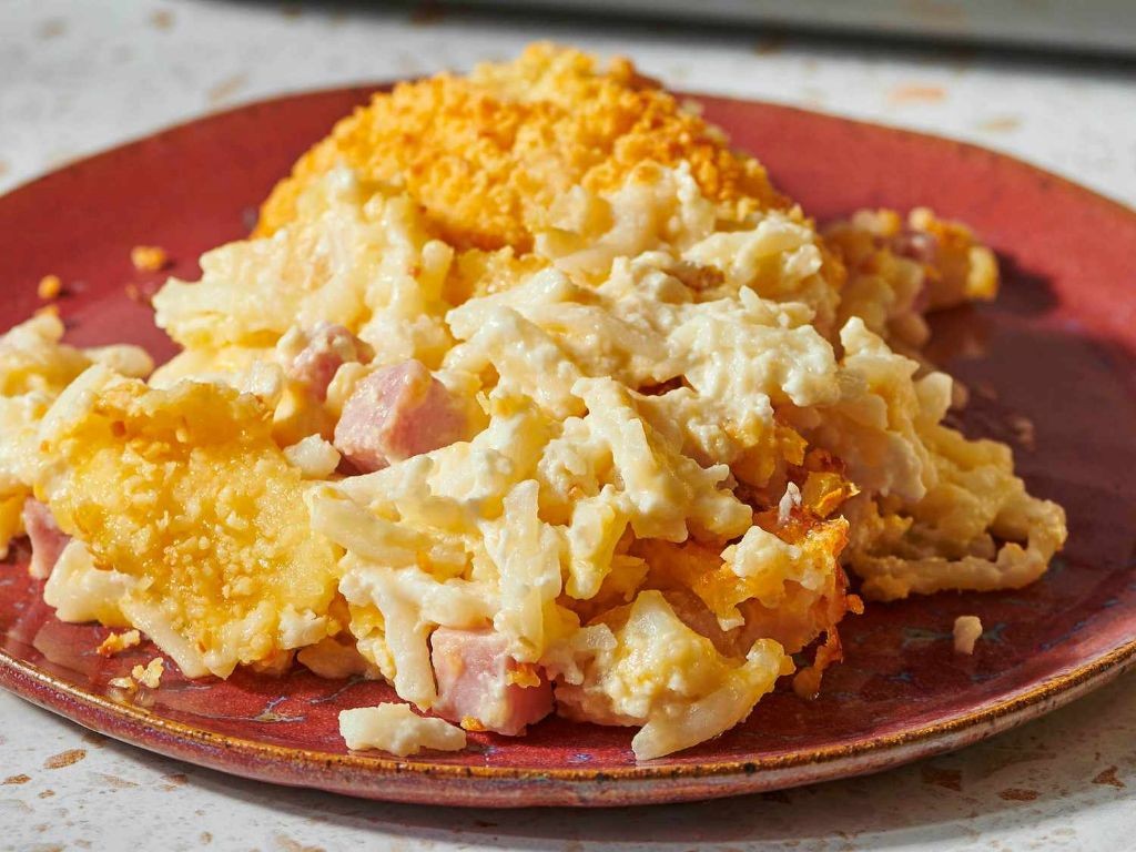 Hash Brown Ham Casserole with Sour Cream