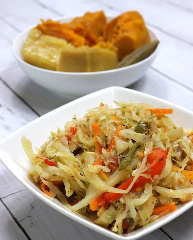 Jamaican Cabbage and Saltfish Sauté