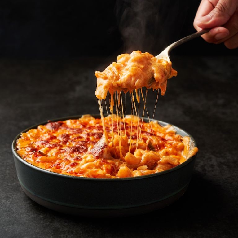 Kimchi Mac and Cheese with Gochujang