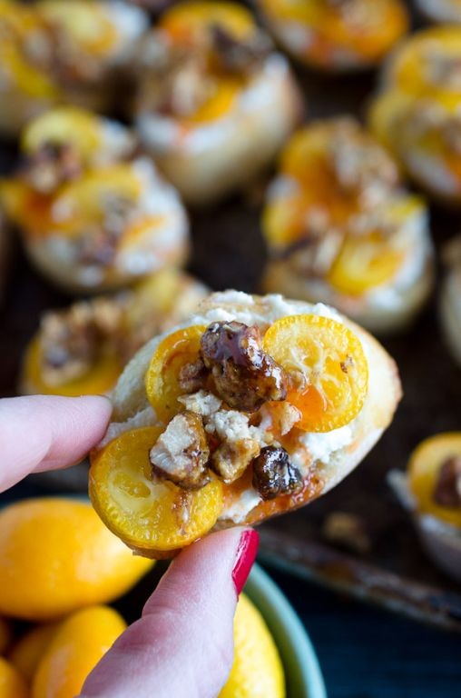Kumquat and Goat Cheese Crostini