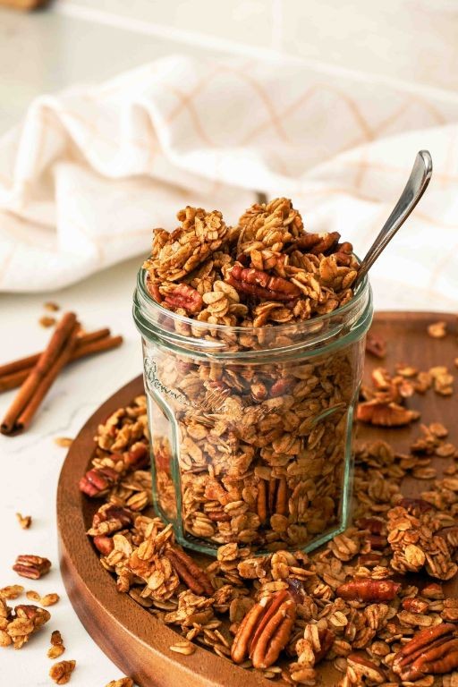 Maple Pecan Granola Mix in a Jar