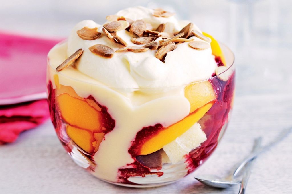 Peach Melba Trifle