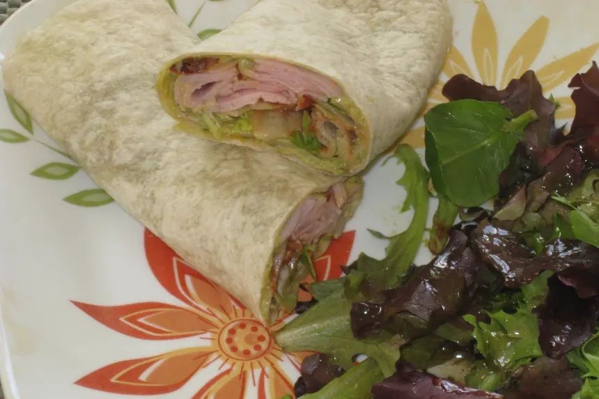Pork Chop and Avocado Wraps