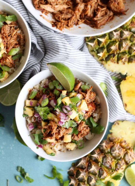 Pulled Pork and Pineapple Rice Bowl