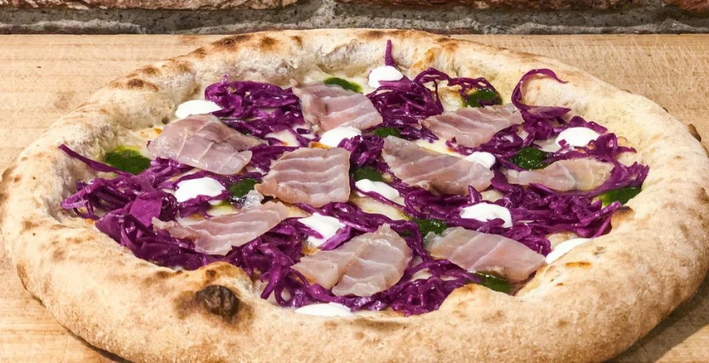 Purple Cabbage and Blue Cheese Pizza