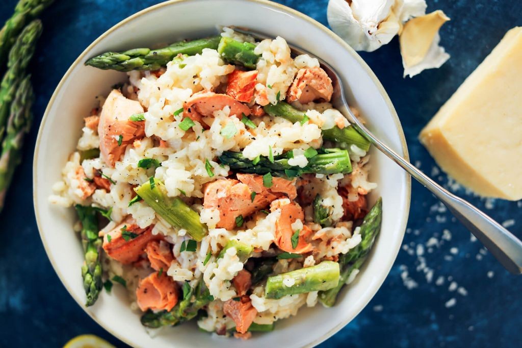 Salmon and Asparagus Risotto