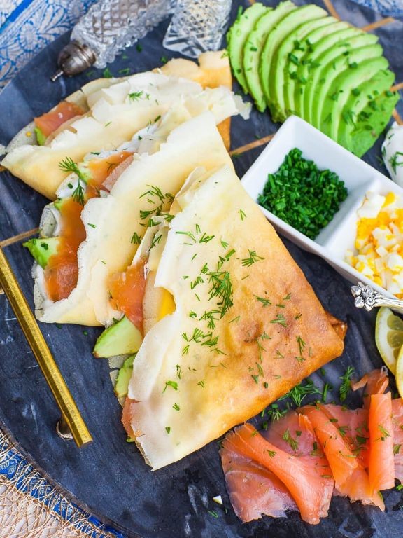 Smoked Salmon and Dill Stuffed Crepes