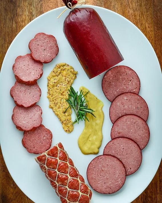 Smoked Summer Sausage with Garlic and Black Pepper