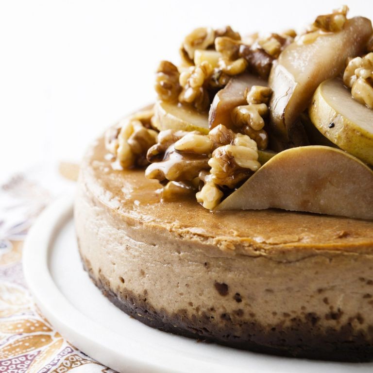 Spiced Pear and Walnut Cheesecake
