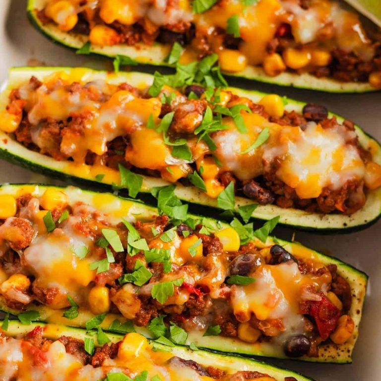 Tex-Mex Zucchini Boats with Ground Beef and Corn