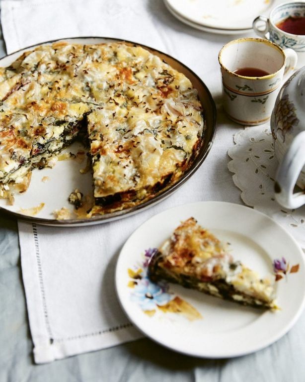 Zelnik (Savory Pastry with Greens and Cheese)