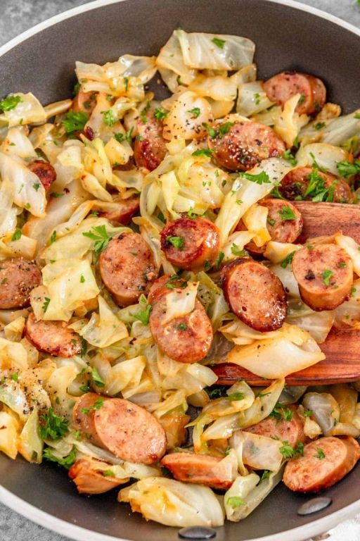 Andouille Sausage and Cabbage Stir-Fry