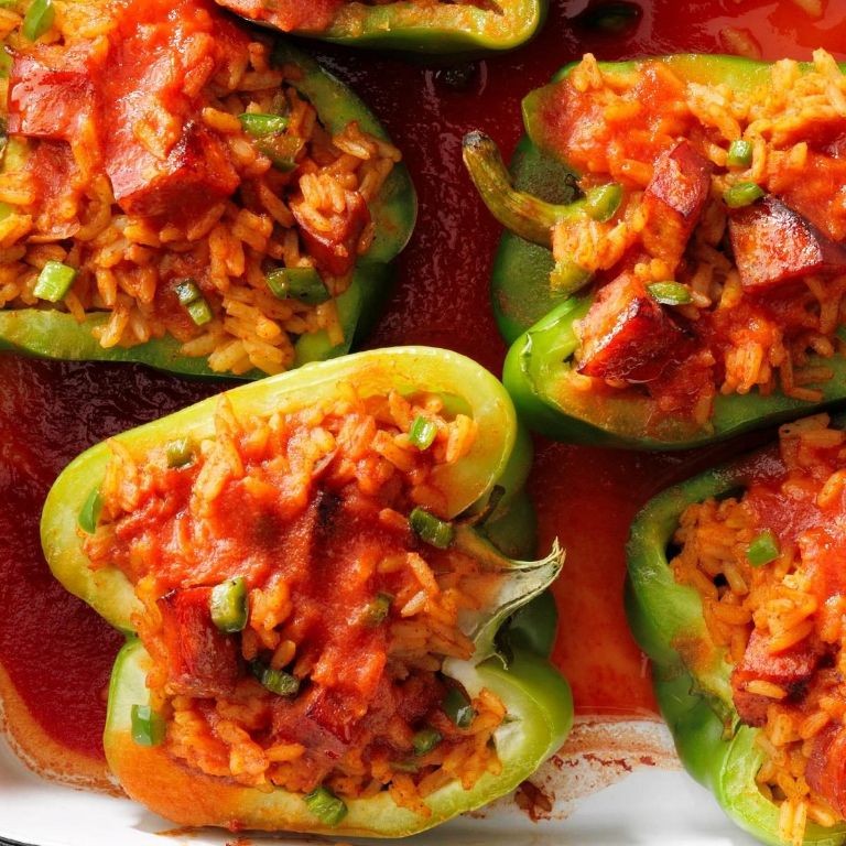 Andouille Sausage and Cheese Stuffed Peppers