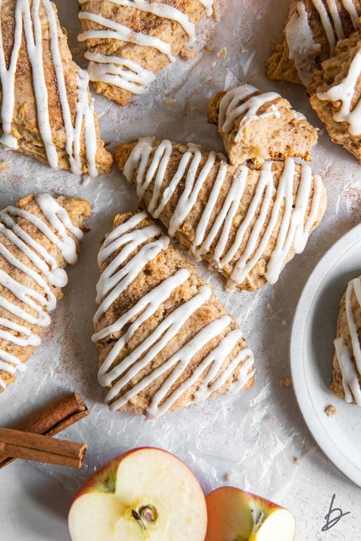 Apple Oatmeal Scones with Vanilla Icing