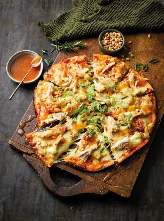 Apricot Chicken Pizza with Goat Cheese