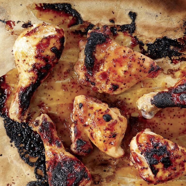 Apricot Mustard Baked Chicken Thighs