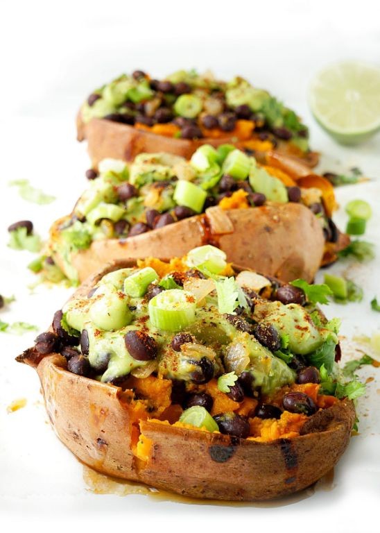 Avocado and Black Bean Stuffed Sweet Potatoes