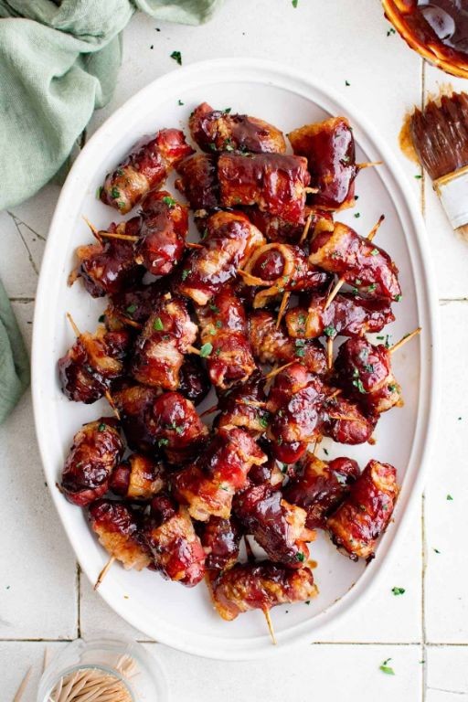 BBQ Bacon-Wrapped Cocktail Sausages