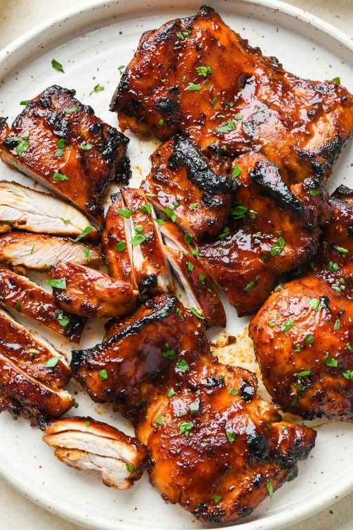 BBQ Frozen Chicken Thighs in the Oven