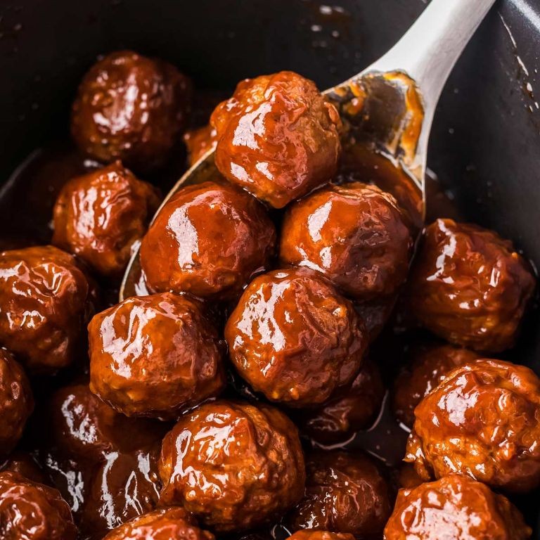 BBQ Meatballs in Tangy Bourbon Sauce