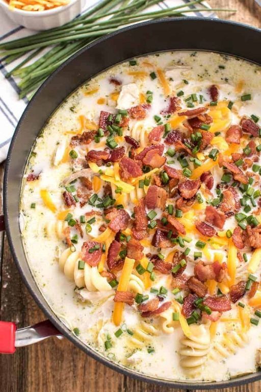 Bacon and Cheddar Chicken Noodle Soup