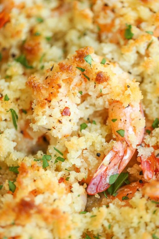 Baked Shrimp Scampi with Breadcrumbs