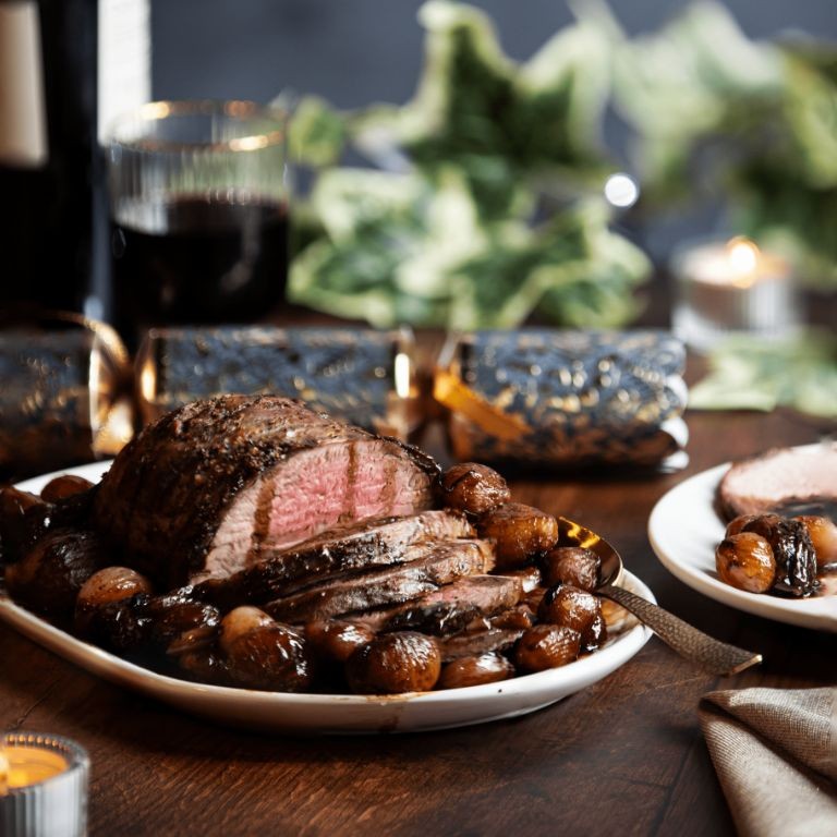 Balsamic Glazed Rib Roast with Shallots