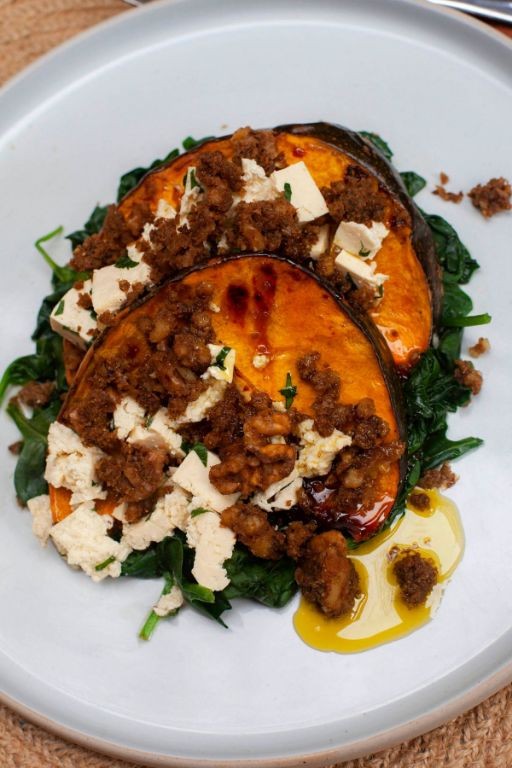 Balsamic Roast Pumpkin with Feta and Walnuts
