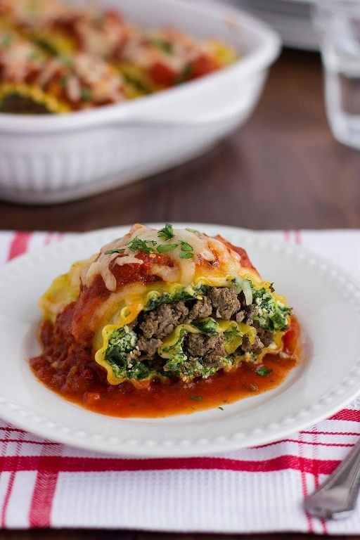 Beef and Mushroom Lasagna Roll Ups