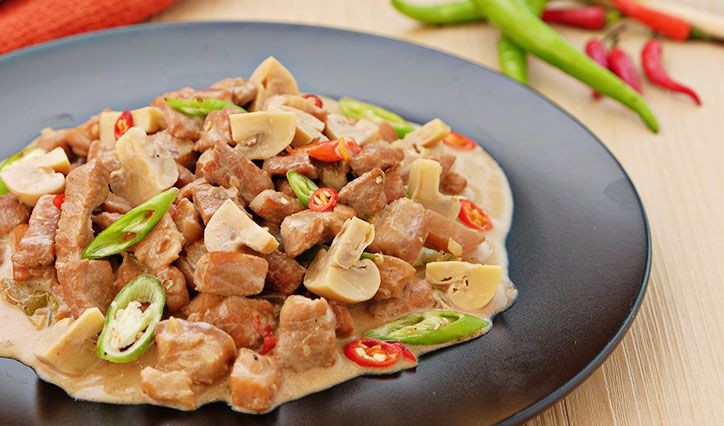 Bicol Express with Mushrooms and Coconut Cream