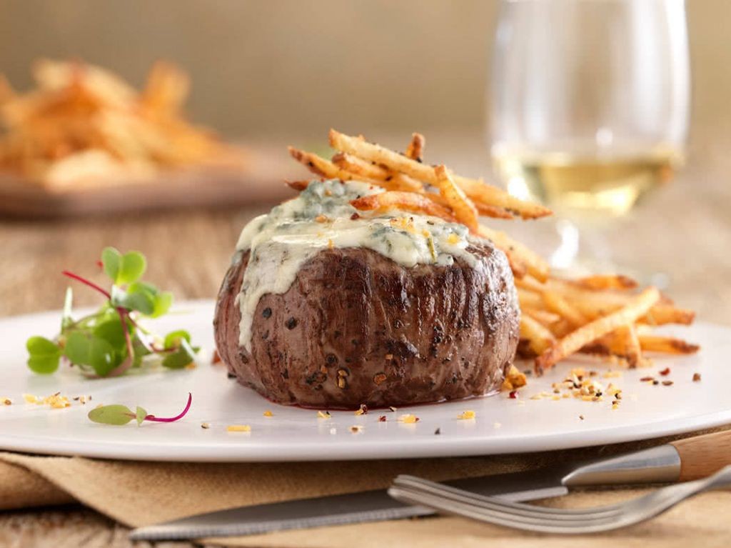 Bison Strip Steak with Blue Cheese Crust