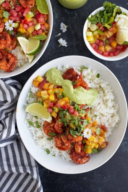 Blackened Salmon and Shrimp with Cilantro Lime Rice