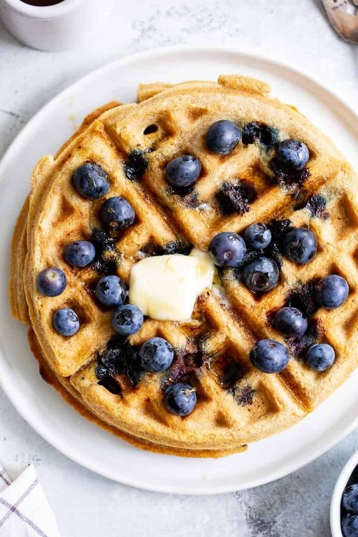 Blueberry almond gluten-free waffles