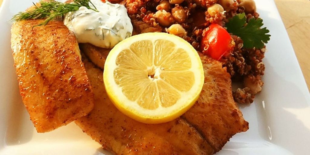 Breaded Tilapia with Dill Yogurt Sauce