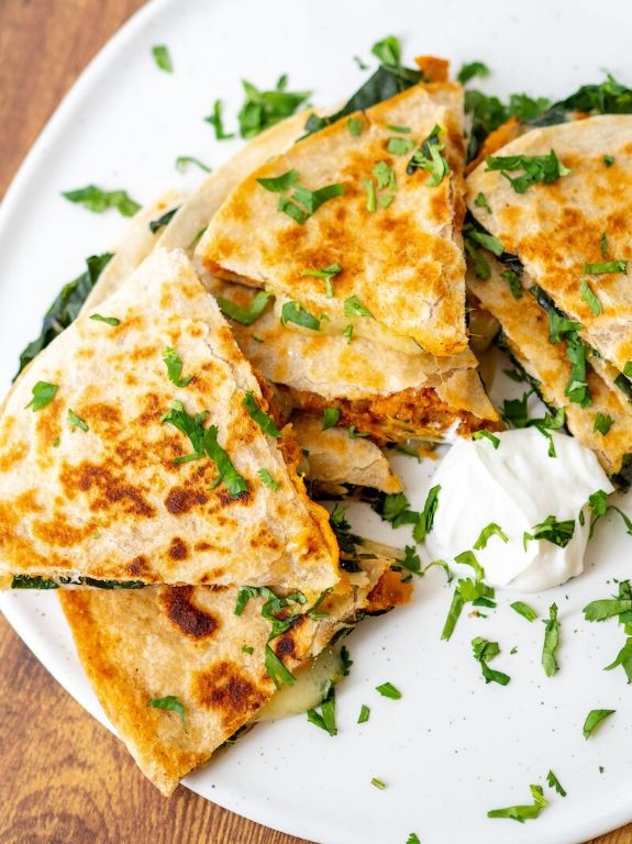 Brie and Sweet Potato Quesadillas