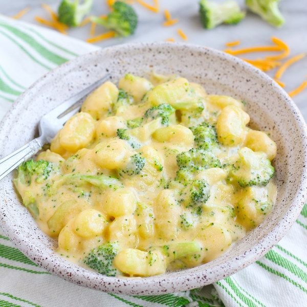Broccoli and Cheddar Gnocchi