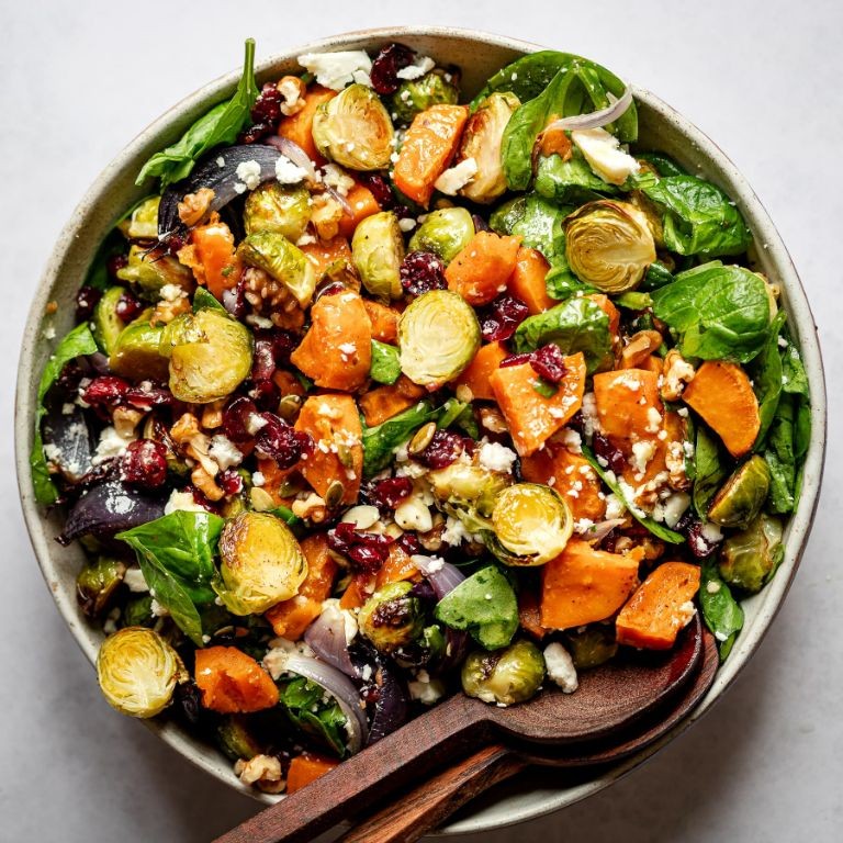 Brussel Sprout and Sweet Potato Salad