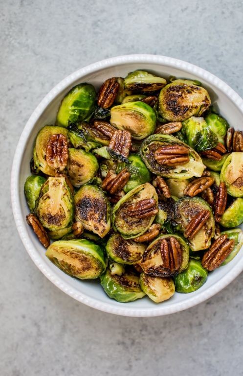 Brussels Sprouts with Maple Glaze and Pecans