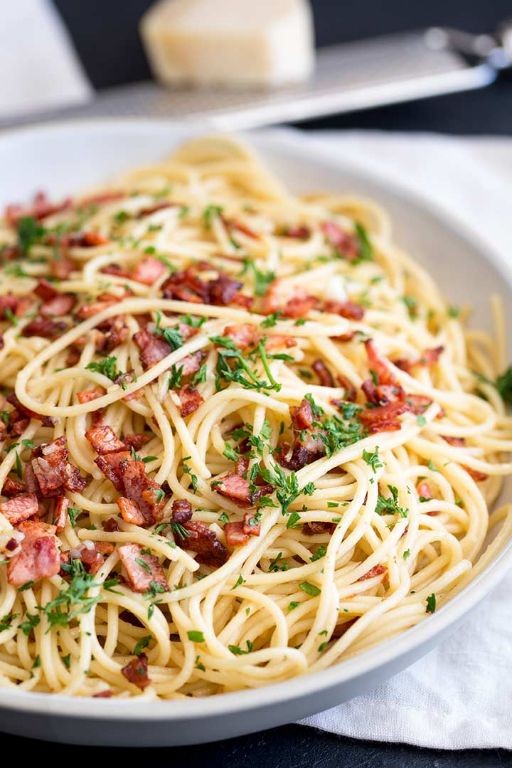 Butter Pasta with Crispy Bacon