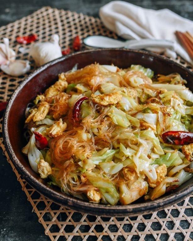 Cabbage and glass noodle salad