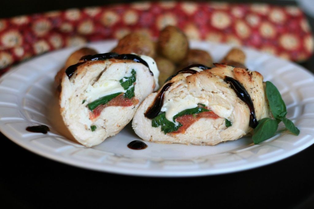 Caprese Stuffed Rolled Chicken Breast