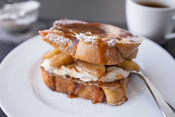 Caramel Apple Stuffed French Toast